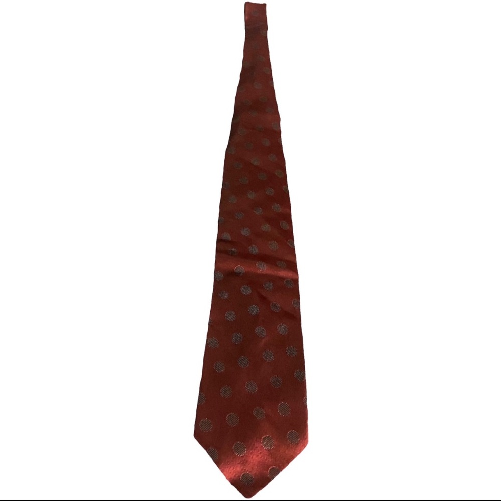 Seta Zone Ruby Polka Dot Silk Tie